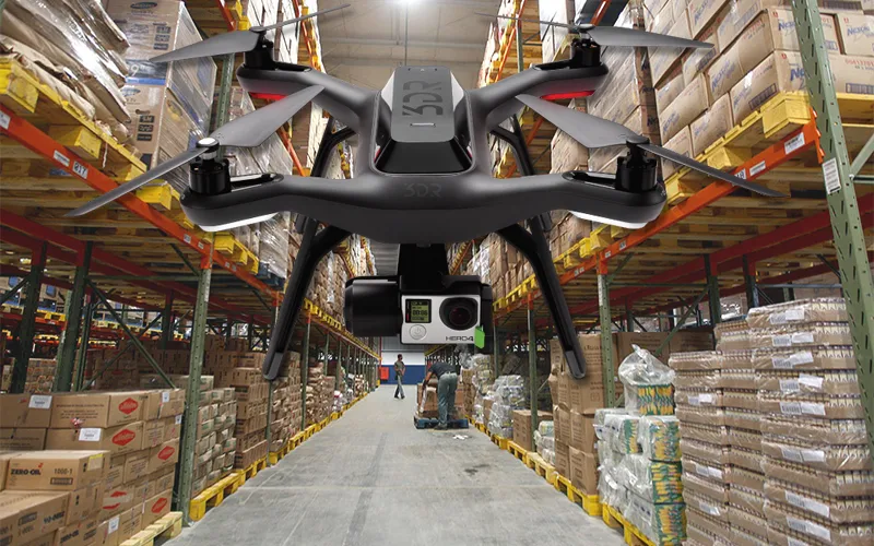 Warehouse drone flythrough